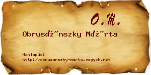 Obrusánszky Márta névjegykártya