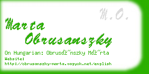 marta obrusanszky business card